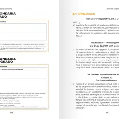 Documento scolastico con sezioni su scuola secondaria di primo e secondo grado, che include un esempio di verifica PEI.