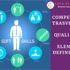 Schema delle competenze trasversali scuola: comunicazione, empatia, coaching, sviluppo personale, motivazione, negoziazione, gestione tempo, creatività.