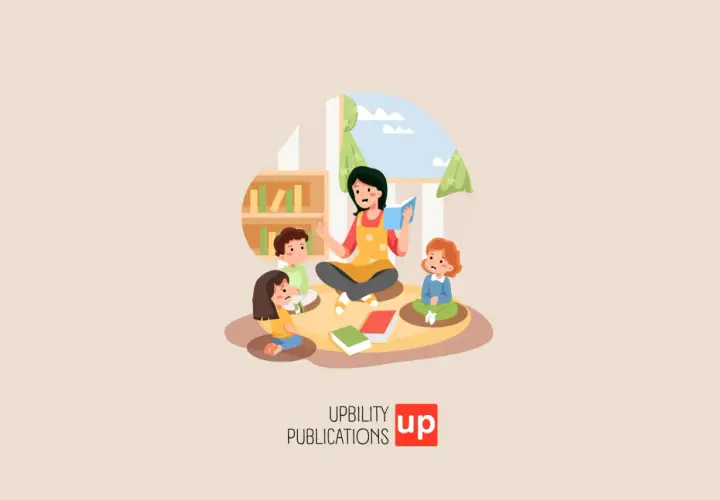 Un'insegnante legge un libro a bambini seduti in cerchio. Un esempio di come i docenti sostegno supportano l'apprendimento.