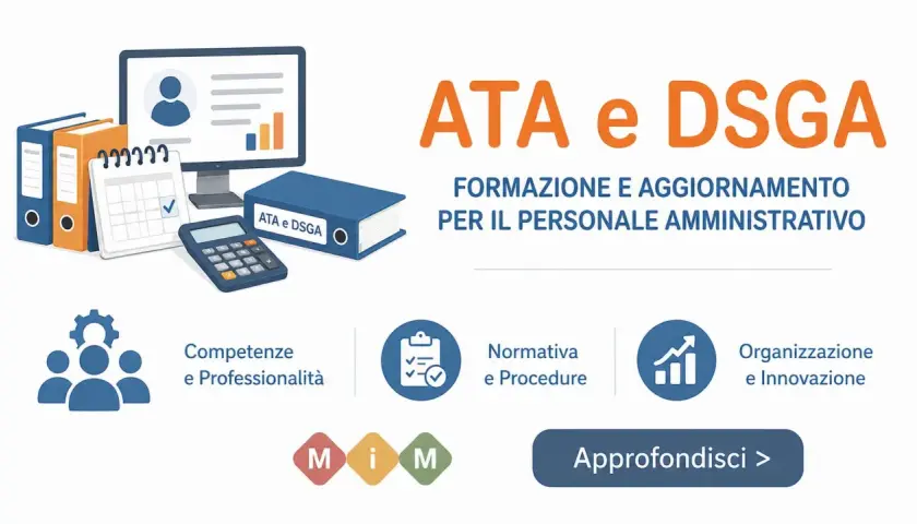 Formazione e aggiornamento per il personale ATA e DSGA, con focus su competenze, normativa e organizzazione. La digitalizzazione informatica ATA è fondamentale.